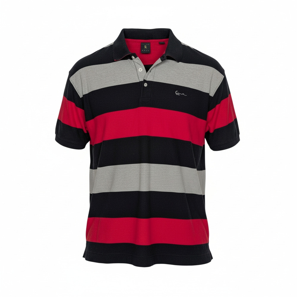 Karl Kani Gold Shirt Mens‎ 4X Short Sleeve Y2K Striped Rugby Polo Streewear 90s